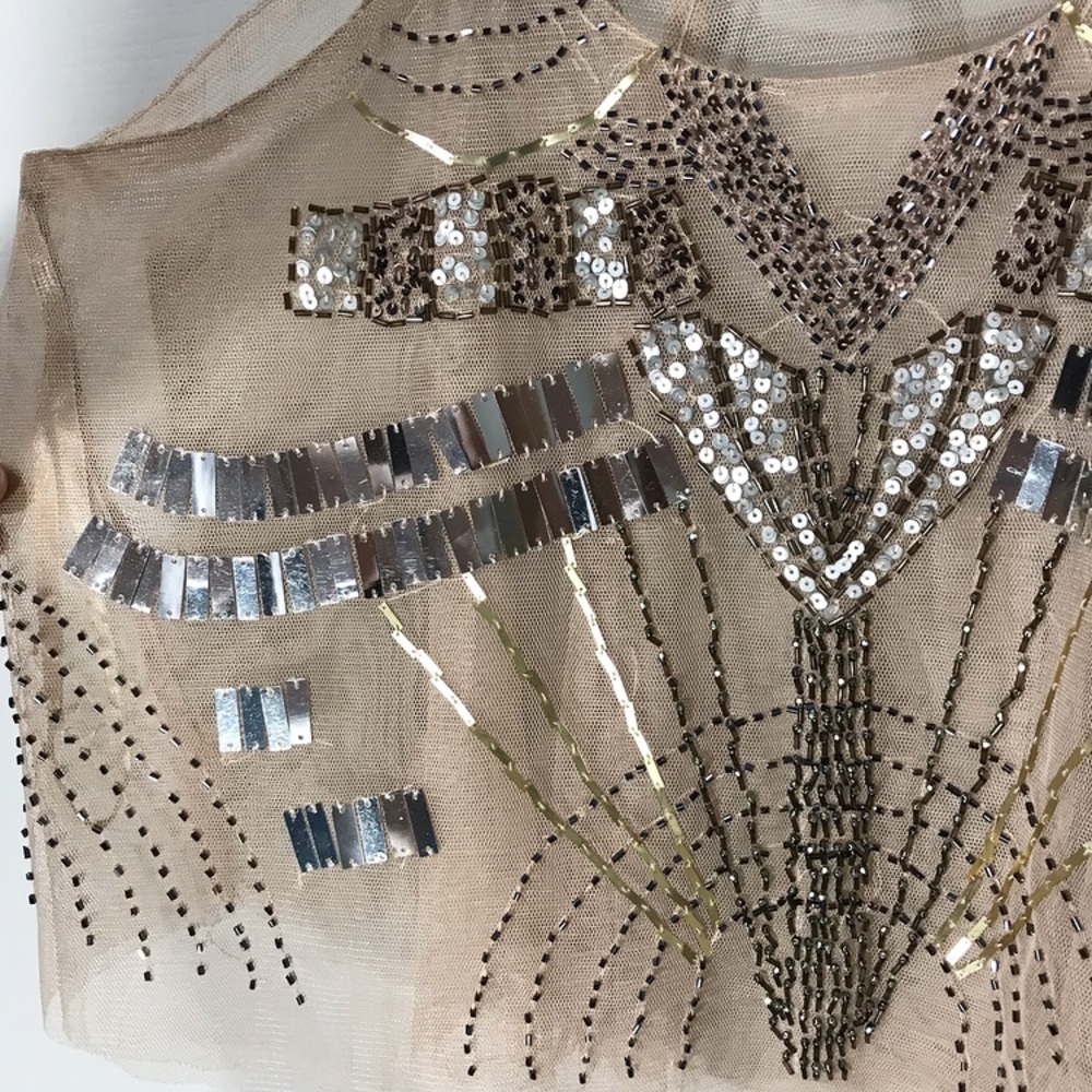 Tulle Embellished Crop Top